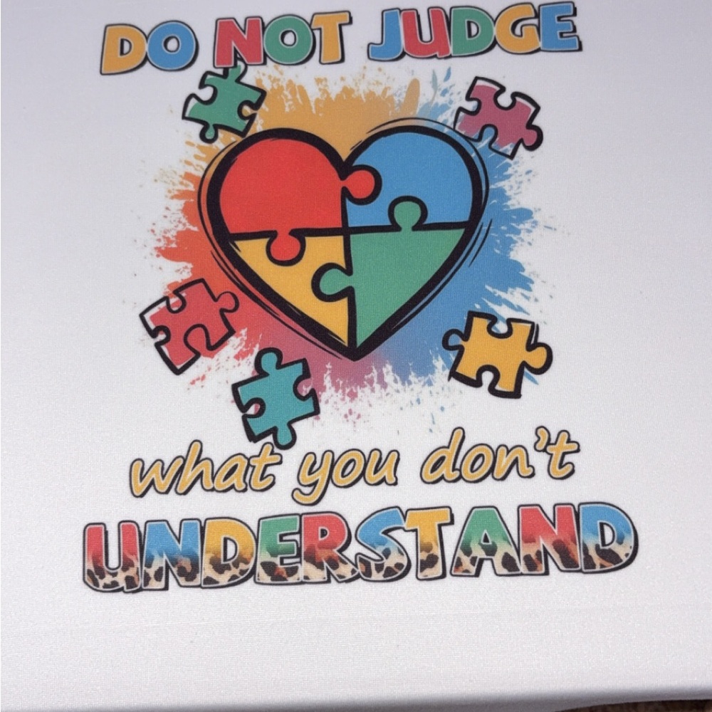 Do Not Judge Puzzle Heart Graphic Tee autism awareness